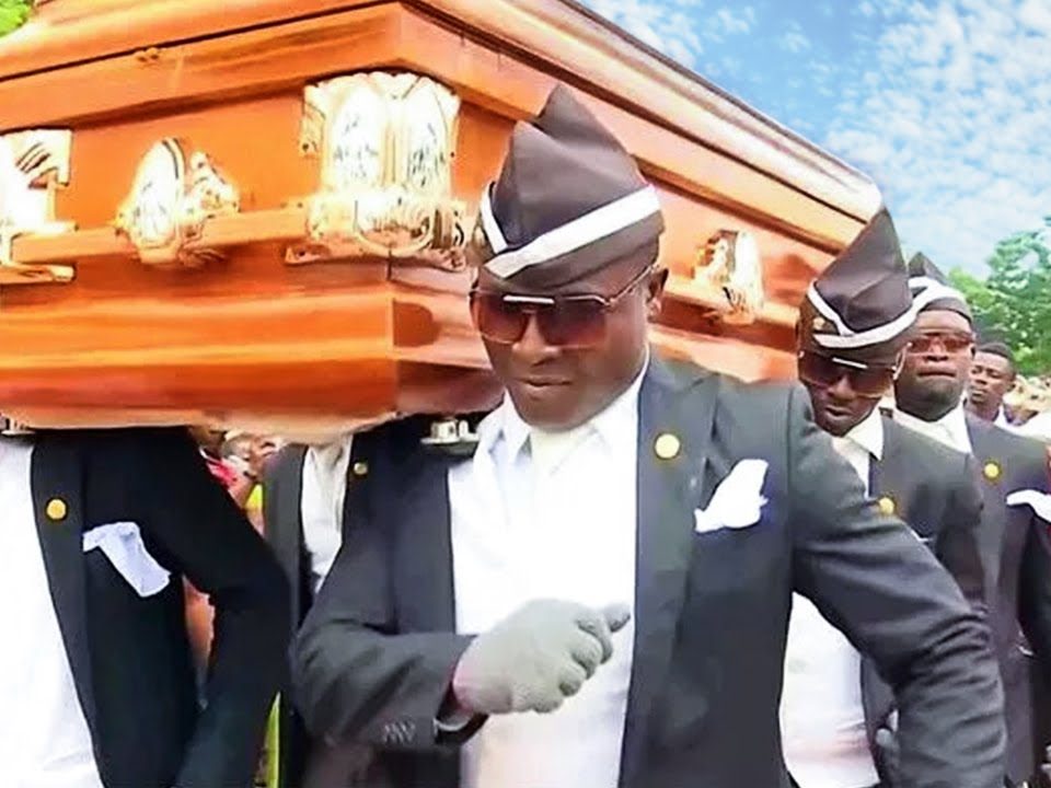 Танцующие негры с гробом мем